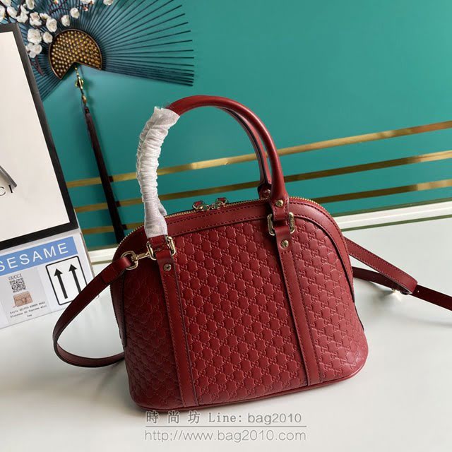 Gucci古馳包包 G家新款女包 款號:449654 古奇大紅壓花皮手提肩背女包 Gucci小號貝殼包  gdj1306